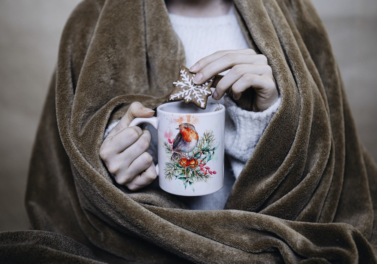 Robin Red Breast Mug, Christmas mug, Secret Santa gift, Christmas tea coffee cup, hot chocolate mug, Christmas gift