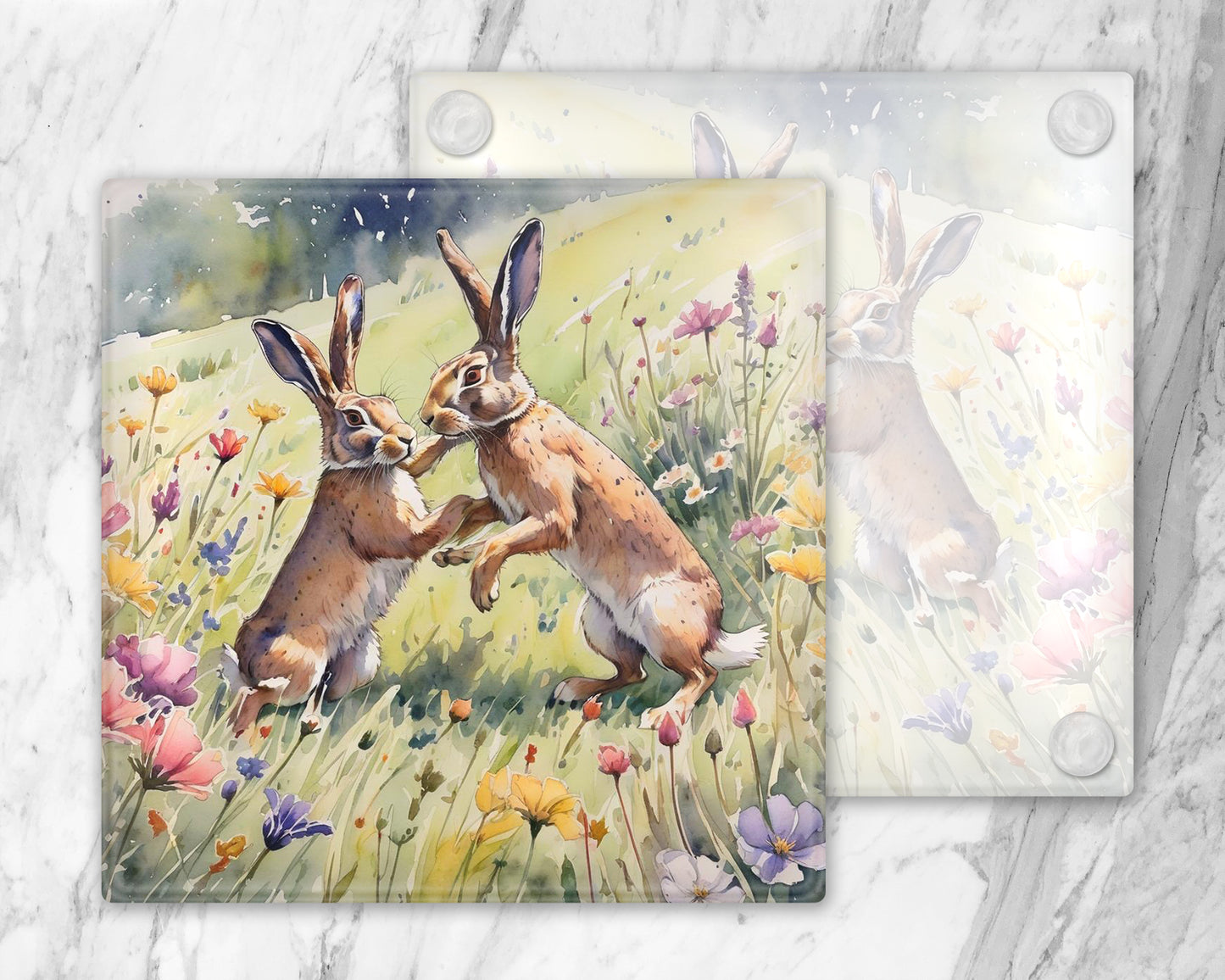 Scottish Wild Life Wild Flowers Glass Coasters