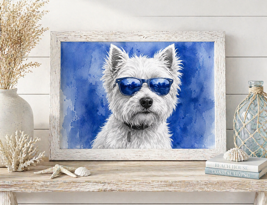 Westie Wall Art | Scottish Dog Watercolour Print | Shades of Scotland | Eiledon