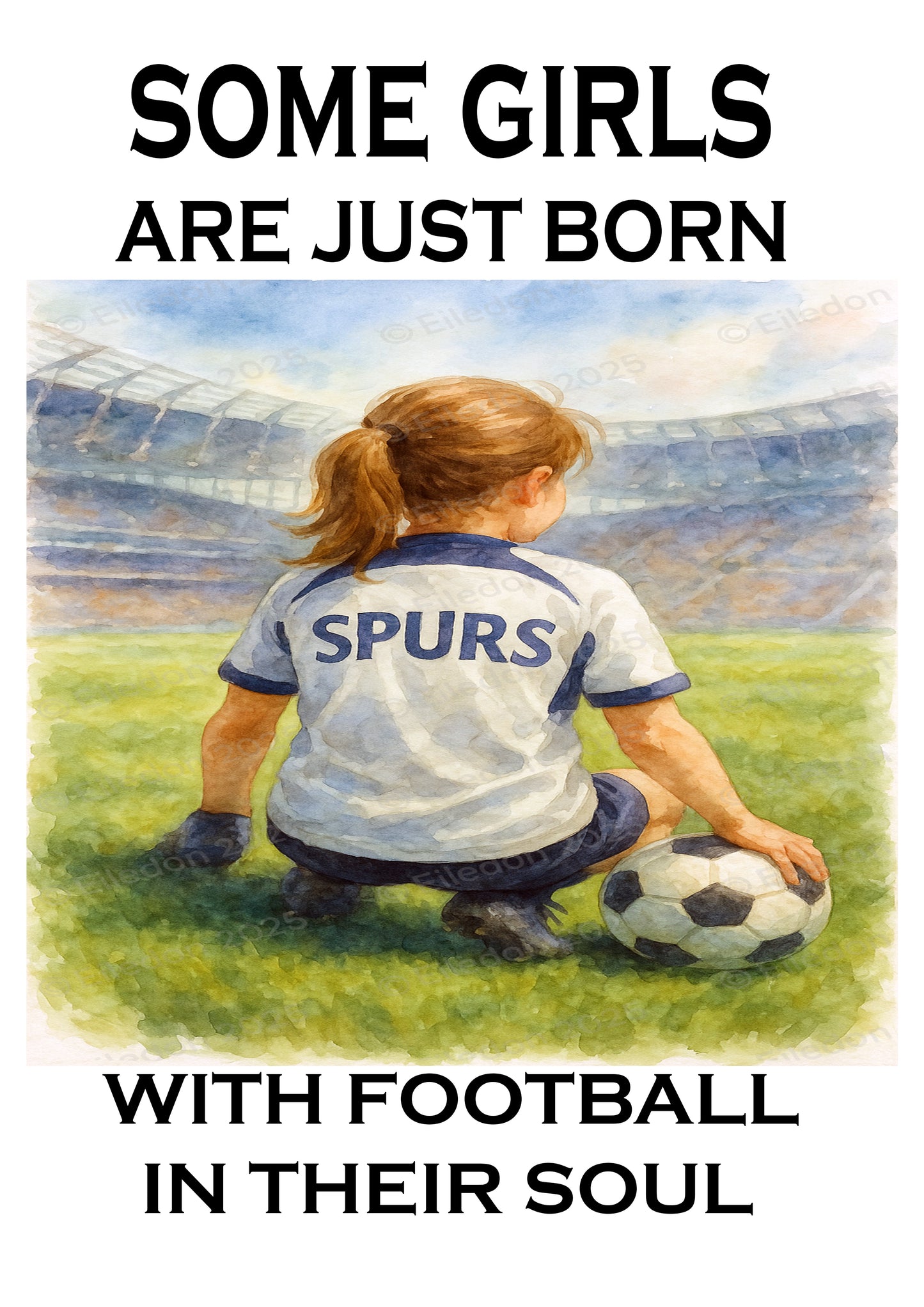 Framed Wall Art – Some Girls Have Football in Their Souls | Inspirational Football Print for Girls & Women