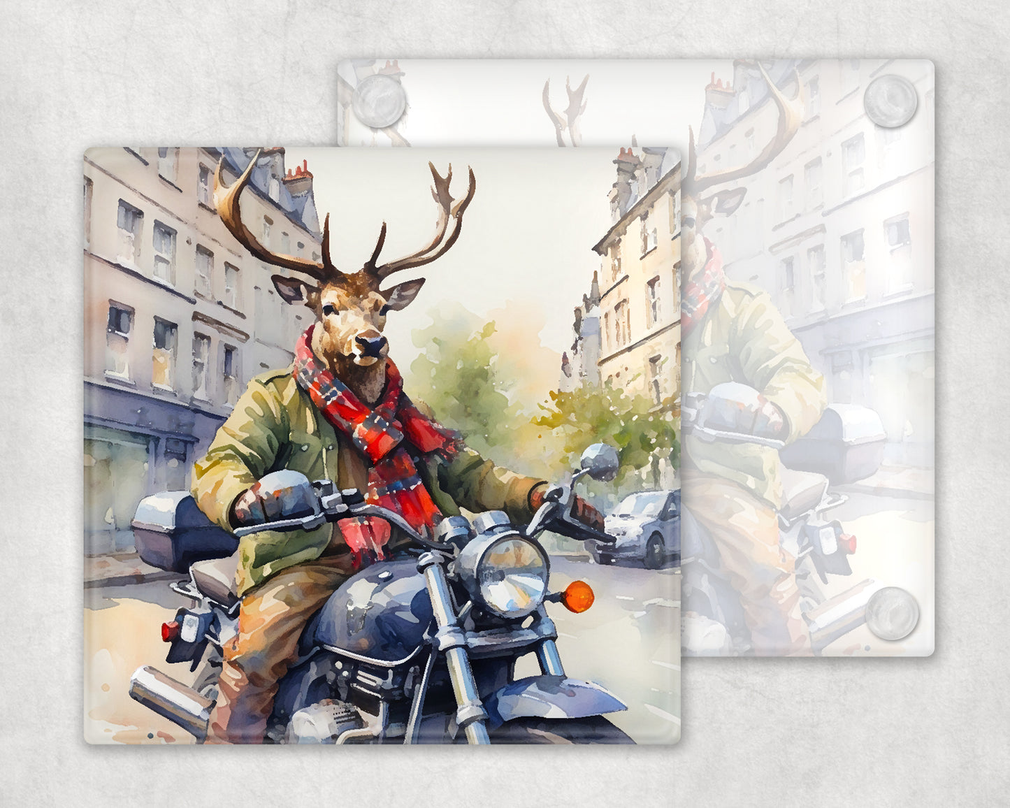 Scottish Born To Be Wild Life Glass Coasters