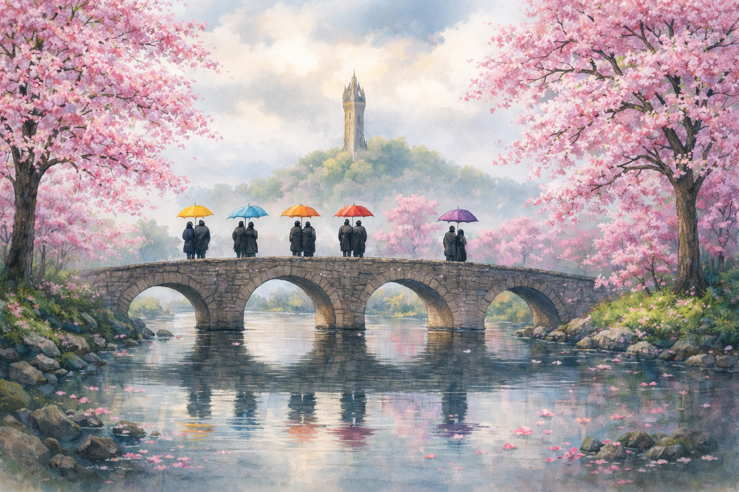 Stirling Old Bridge Wall Art | Scotland In The Rain Scottish Print