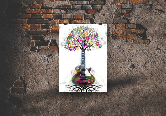 Guitar Tree Of Life Musical Roots A3 Wall Art print