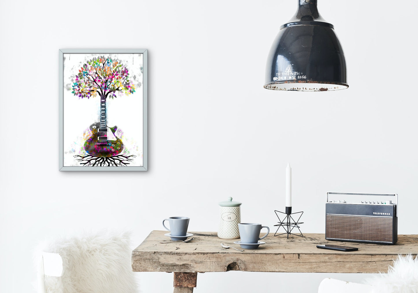 Guitar Tree Of Life Musical Roots A3 Wall Art print