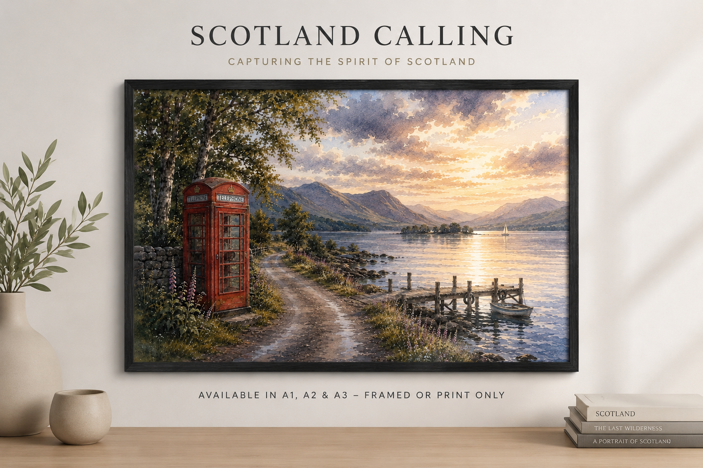 Scotland Calling – Loch Lomond | Original Scottish Loch Wall Art | Framed & Print Only | Eiledon