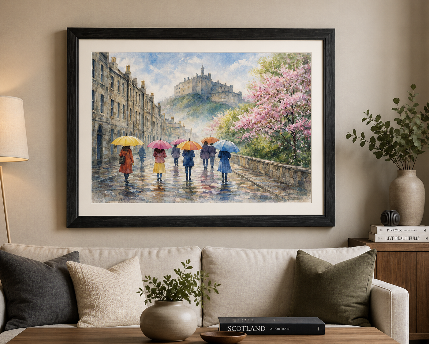 Scotland In The Rain – Edinburgh Castle Framed Print | Scottish Wall Art