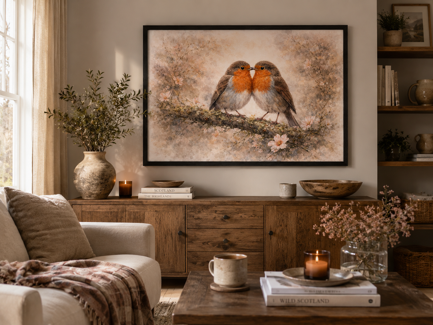 Whispers of the Wild – Robin Pair  Watercolour Art Print