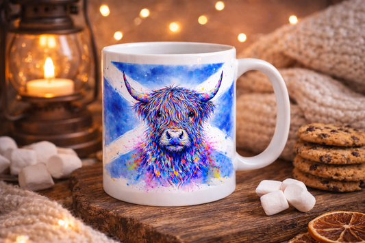 Highland Cow Mug – True Colours of Scotland | 11oz Ceramic Mug by Eiledon