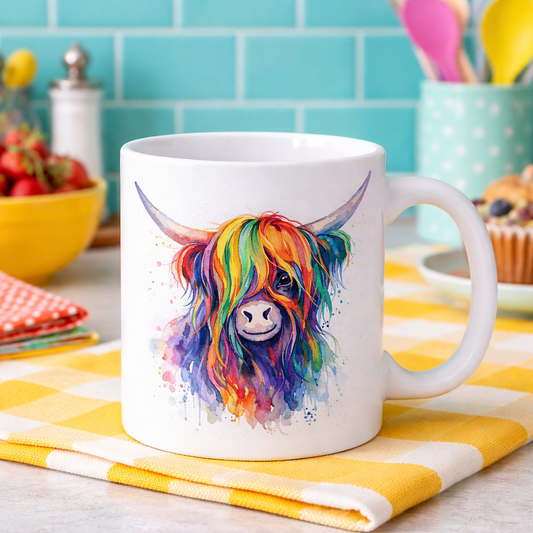 From Norma with Colour – Highland Cow 11oz Ceramic Mug