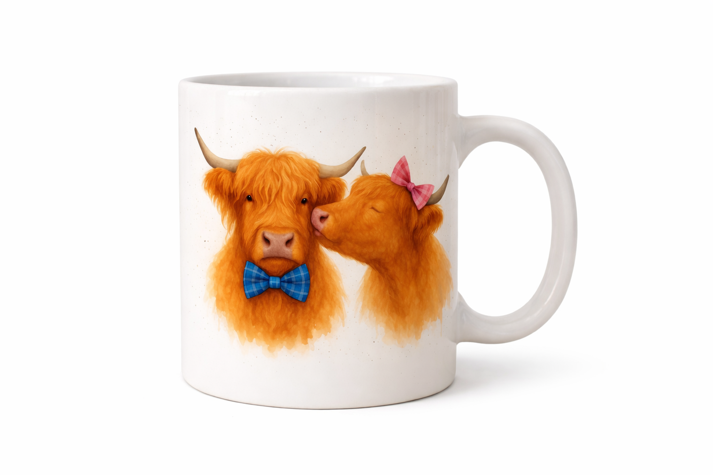 Kissing Cows Mug – Highland Cow Love Design | 11oz Ceramic Mug