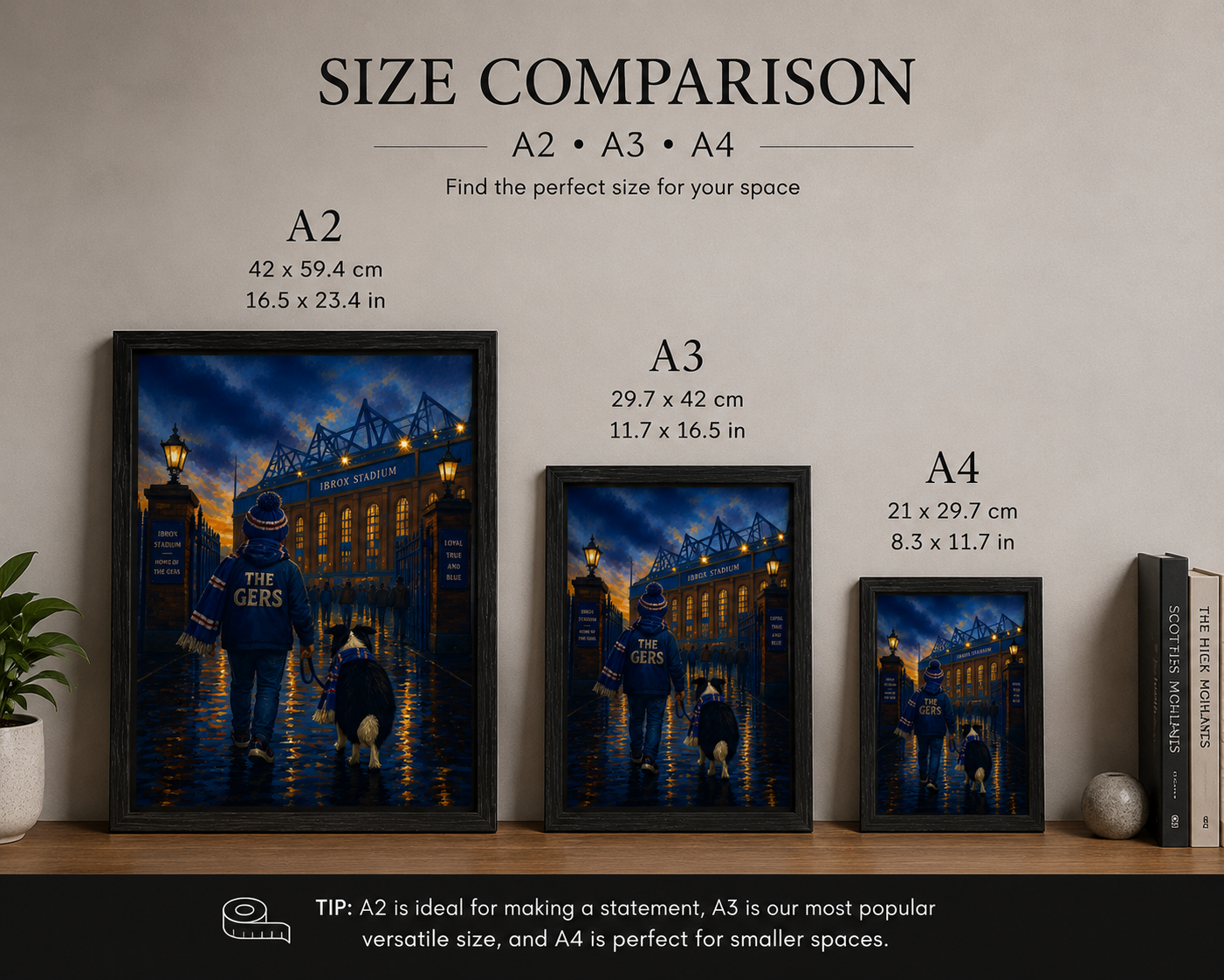 Matchday Memories – Rangers | Ibrox Stadium Print…Football Stadium Print | A4 & A3 Framed Wall Art | A2, A3 & A4 Print | Eiledon (Copy)