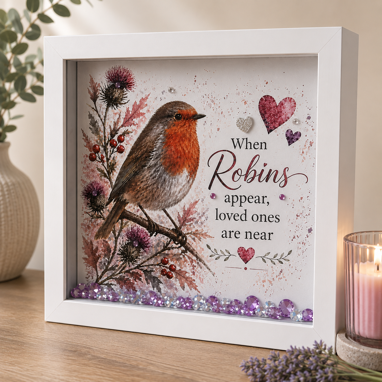 When Robins Appear, Loved Ones Are Near Keepsake Box | Robin Memorial Gift