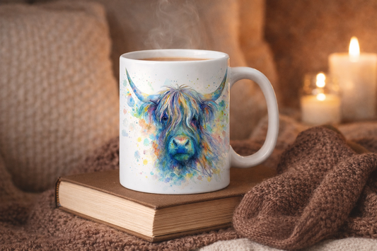 Highland Cow Expressive Colour Mug
