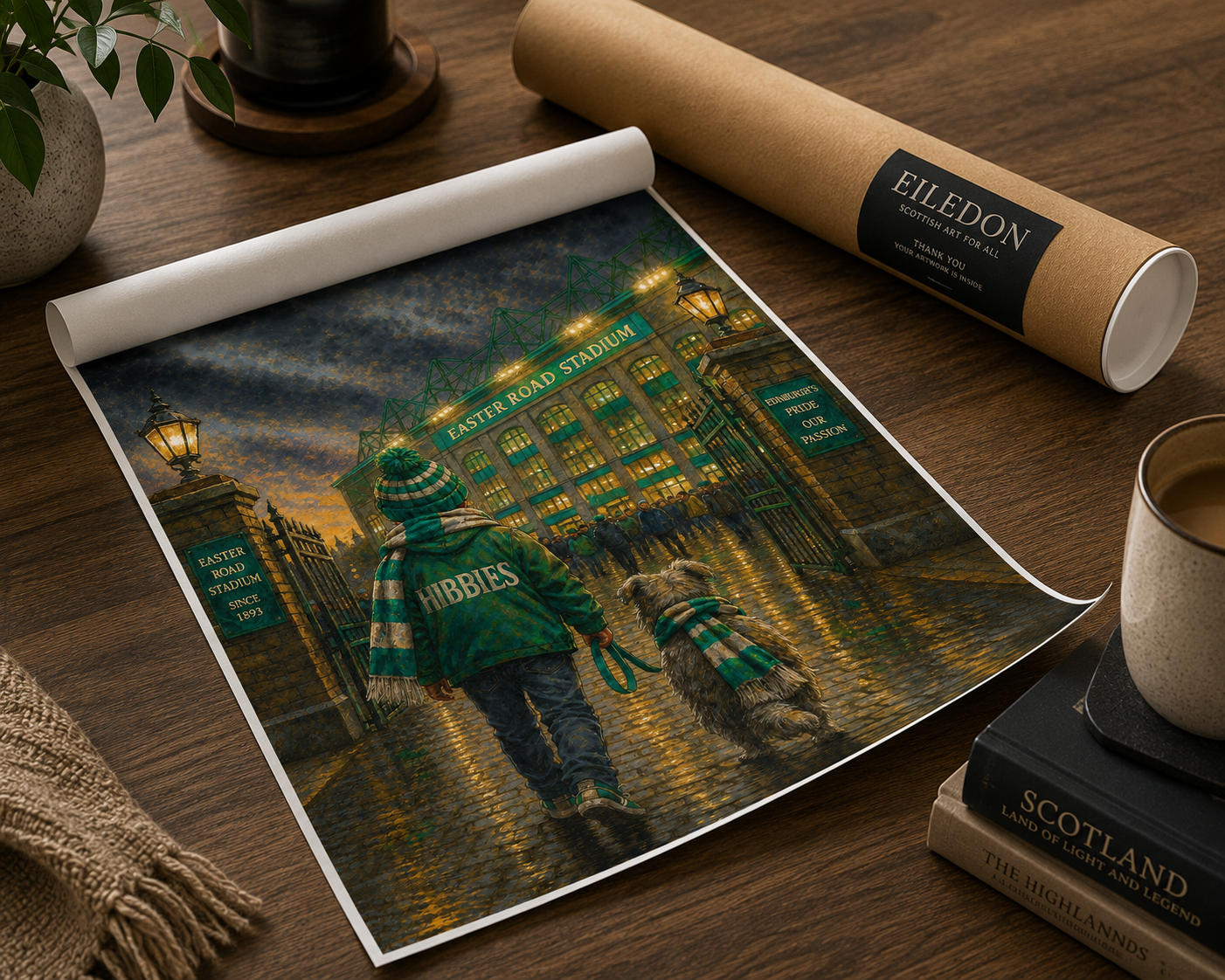 Matchday Memories – Hibernian | Easter Road Football Print | A4 & A3 Framed Wall Art | A2, A3 & A4 Print | Eiledon