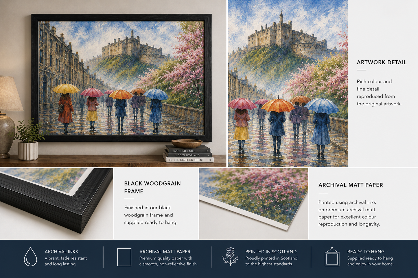 Stirling Old Bridge Wall Art | Scotland In The Rain Scottish Print