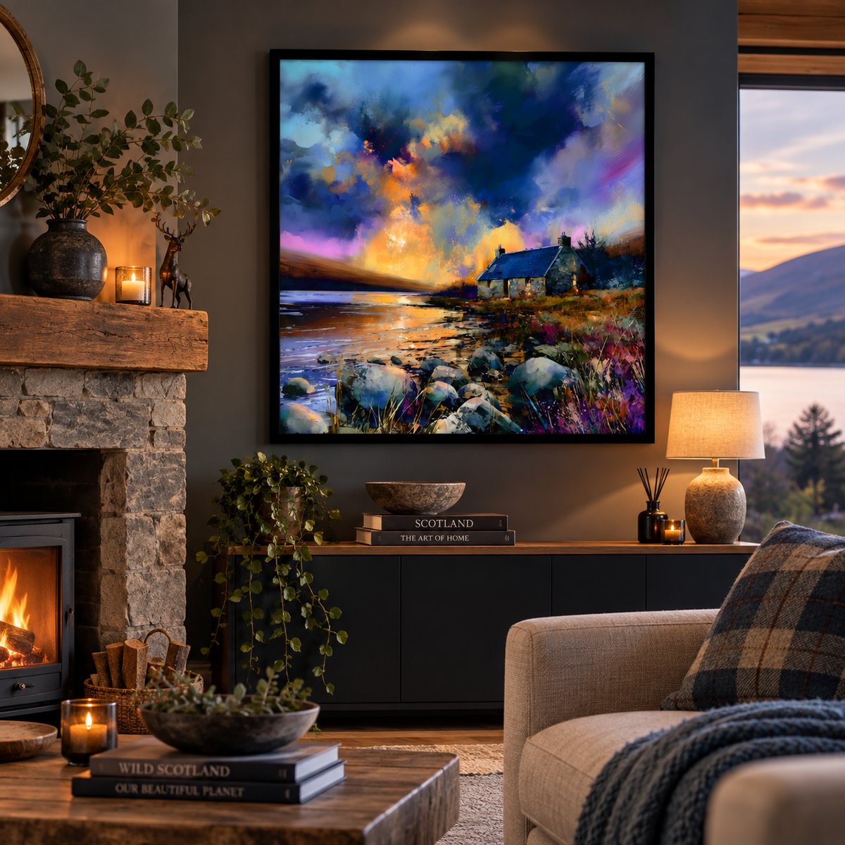 Deeside Afterglow | Scottish Landscape Canvas Art