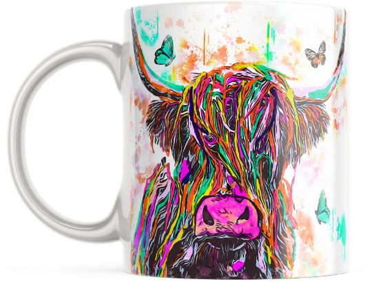 Autumn Colours Highland Cow Tea Coffee Ceramic Mug, Highland Cow Mug, Scottish Mug, Highland Cows, Scottish Gift, Autumn, Christmas Gift