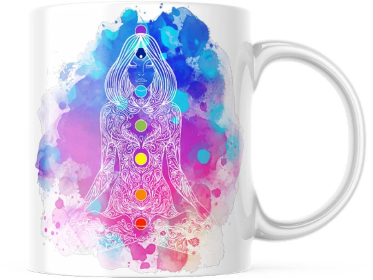 Brightly Coloured Yoga Chakra Mandala Tea Coffee Ceramic Mug, Mandala Mug, Yoga Mug, Hippy Vibes, Yoga  Gift, Seven Chakra's Mug