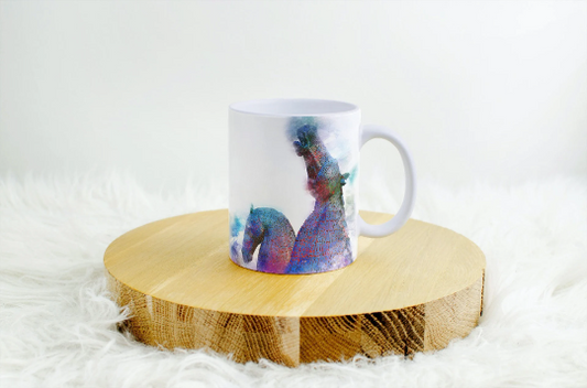 Brightly Coloured Kelpies Tea Coffee Ceramic Mug, Kelpies Falkirk Mug, Scottish Mug, Kelpies Falkirk, Scottish Gift, Kelpies Gift