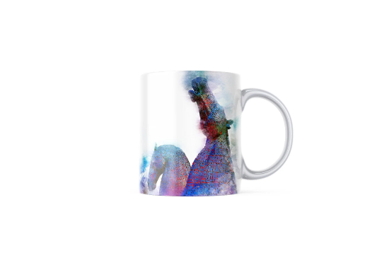 Brightly Coloured Kelpies Tea Coffee Ceramic Mug, Kelpies Falkirk Mug, Scottish Mug, Kelpies Falkirk, Scottish Gift, Kelpies Gift