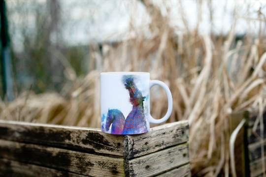 Brightly Coloured Kelpies Tea Coffee Ceramic Mug, Kelpies Falkirk Mug, Scottish Mug, Kelpies Falkirk, Scottish Gift, Kelpies Gift