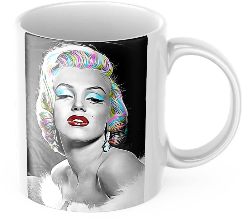 Brightly Coloured Marilyn Monroe Ceramic Coffee/Tea Mug/Cup