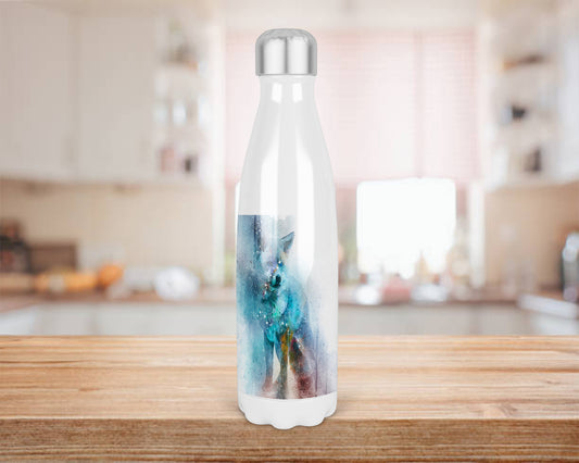 Water Colour Fox 500ml Bowling Pin Shape Drinks Bottle, Made In Scotland, Fox Gift Gift, Sly Foxes , Scottish Gift, Fox Themed Gift