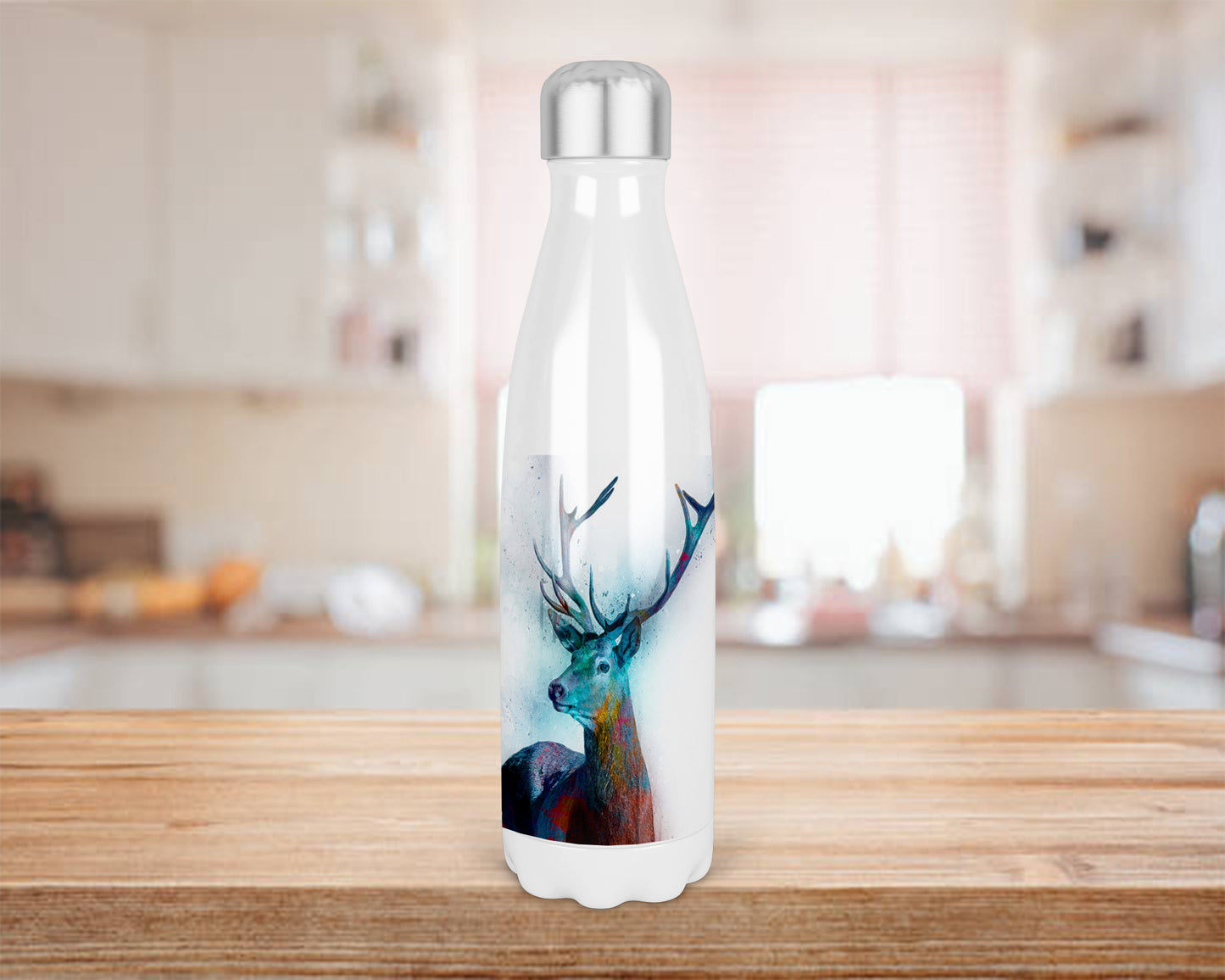 Water Colour Stag 500ml Bowling Pin Shape Drinks Bottle, Made In Scotland, Stag  Gift, Scottish Stags, Scottish Gift, Stag Themed Gift