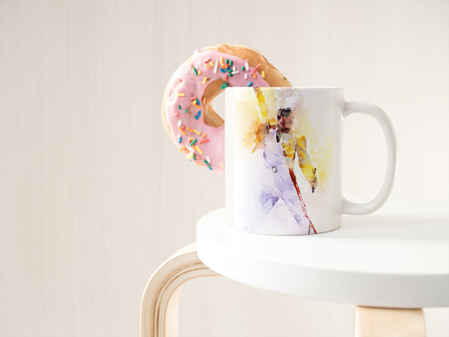Brightly Coloured Freddy Mercury  Ceramic Coffee/Tea Mug/Cup