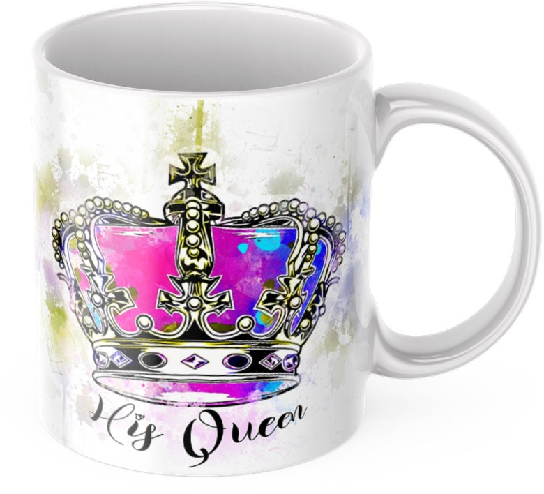 His Queen Her King Couples Ceramic Tea Coffee 11oz Mug, Couples Mug, His Queen, Her King, Couples Gift, Wedding Gift, Bride and Groom Mugs