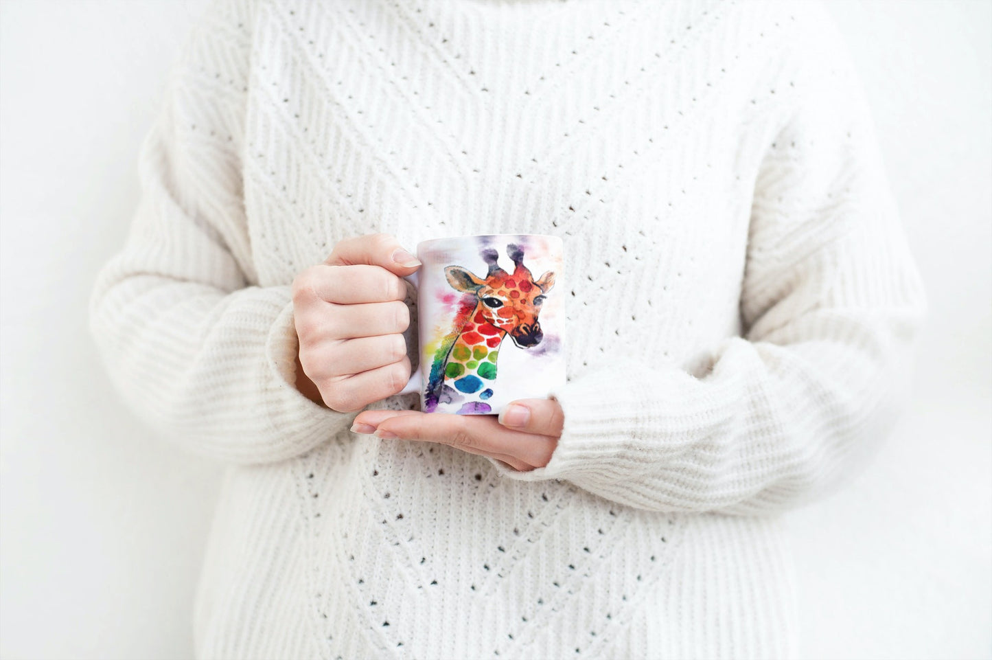 Brightly Coloured Giraffe Watercolour Tea Coffee Ceramic Mug, Giraffe Mug, Giraffe Lovers Mug, Giraffe Lovers Gift, Giraffe Gift